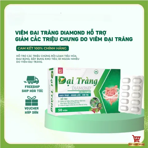 Viên Đại Tràng Diamond hỗ trợ giảm các triệuu chứngg do viêm đại tràng (100% Chính Hãng)