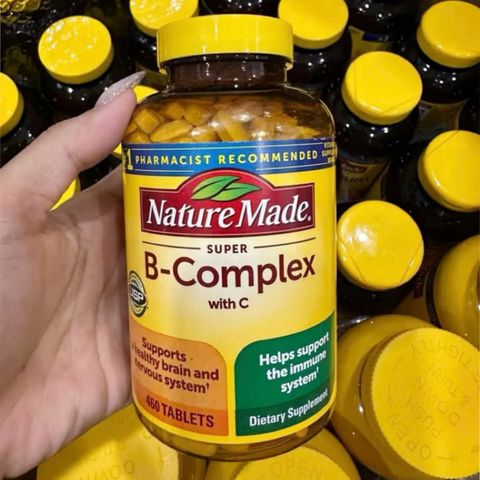 Viên uống Nature Made Super B-Complex with C |460 viên| Tăng cường hệ miễn dịch - Hỗ trợ sức khỏe não bộ & hệ thần kinh [S/P Chuẩn Mỹ]