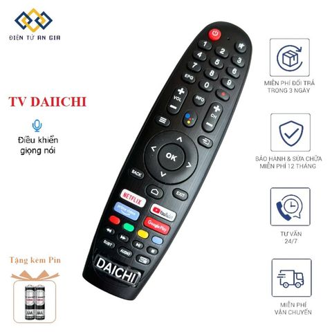 Điều Khiển Tivi DAIICHI Chính Hãng Hàng Mới – Bấm Êm Dễ Dùng, Tặng Pin
