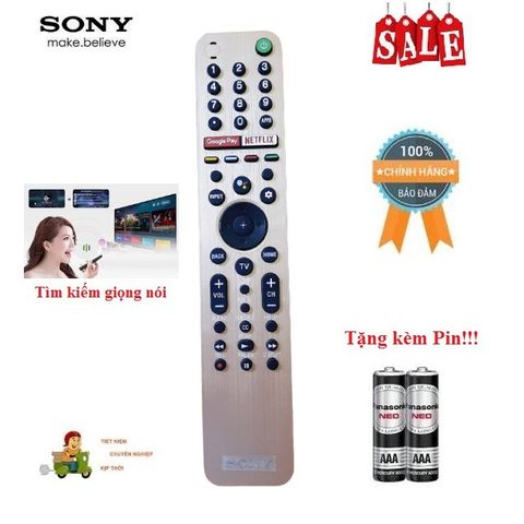 Điều Khiển Tivi Sony RMF-TX600U Chính Hãng – Mẫu Mới, Logo Sony Sang Trọng, BH 6 Tháng, Tặng Pin