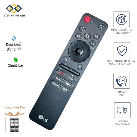 [LOẠI XỊN – PHÍM BẤM ÊM] Điều khiển LG Magic Remote Smart TV LG 2025 MR25GN – Remote thông minh, điều khiển bằng giọng nói + chuột bay tiện lợi