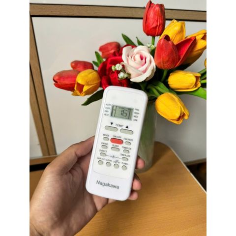 [HÀNG XỊN PHÍM ÊM NHẠY] Điều khiển điều hòa NAGAKAWA NÚT HỒNG 2 CHIỀU TẶNG SẴN PIN
