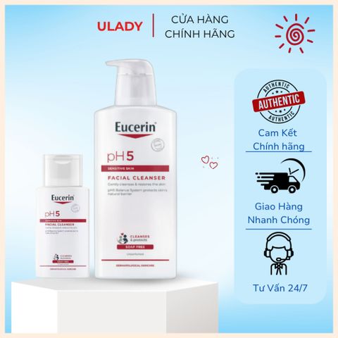 [Eucerin][Kèm Quà Tặng] Sữa Rửa Mặt Dịu Nhẹ Cho Da Nhạy Cảm - pH5 Facial Cleanser Sensitive Skin