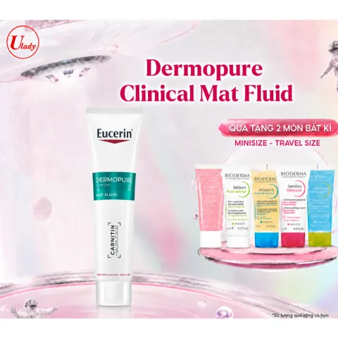 [Eucerin][Kèm Quà Tặng] Kem Dưỡng Giúp Làm Giảm Dầu & Mụn 40ml - Dermopure Clinical Mat Fluid
