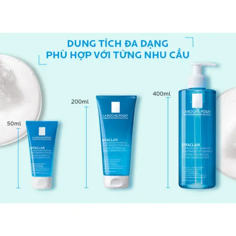 [La Roche-Posay] Gel Rửa Mặt Dành Cho Da Dầu, Nhạy Cảm - Effaclar Purifying Foaming Gel