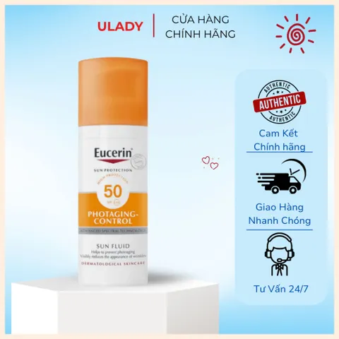 [Eucerin][Kèm Quà Tặng] Kem Chống Nắng Ngừa Da Lão Hóa FPS50+ - Sun Fluid Photoaging Control SPF 50+
