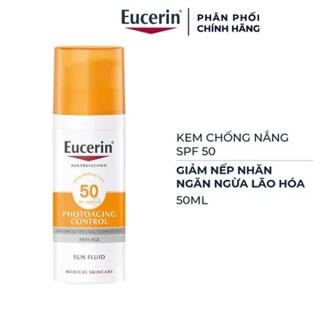 [Eucerin][Kèm Quà Tặng] Kem Chống Nắng Ngừa Da Lão Hóa FPS50+ - Sun Fluid Photoaging Control SPF 50+