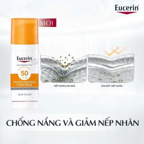 [Eucerin][Kèm Quà Tặng] Kem Chống Nắng Ngừa Da Lão Hóa FPS50+ - Sun Fluid Photoaging Control SPF 50+