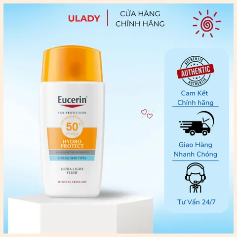 [Eucerin][Kèm Quà Tặng] Kem Chống Nắng Cho Da Nhạy Cảm 50ml - Hydro Ultra Light Fluid SPF50+