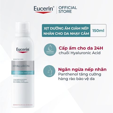 [Eucerin][Kèm Quà Tặng] Xịt Dưỡng Ẩm Eucerin Cho Da Nhạy Cảm - Hyaluron Moisturizing Mist Spray