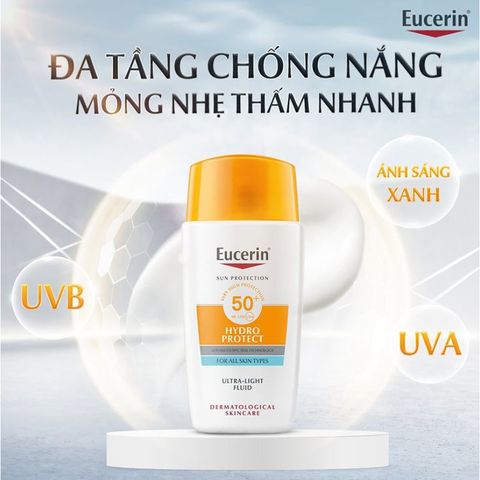 [Eucerin][Kèm Quà Tặng] Kem Chống Nắng Cho Da Nhạy Cảm 50ml - Hydro Ultra Light Fluid SPF50+