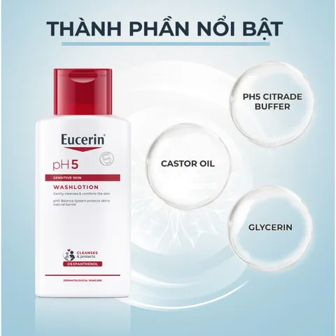 [Eucerin][Kèm Quà Tặng] Sữa Tắm Dịu Nhẹ Cho Da Nhạy Cảm - pH5 Washlotion