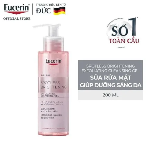 [Eucerin] [Kèm Quà Tặng] Gel Rửa Mặt Dưỡng Sáng Da  - Spotless Brightening Exfoliating Cleansing Gel