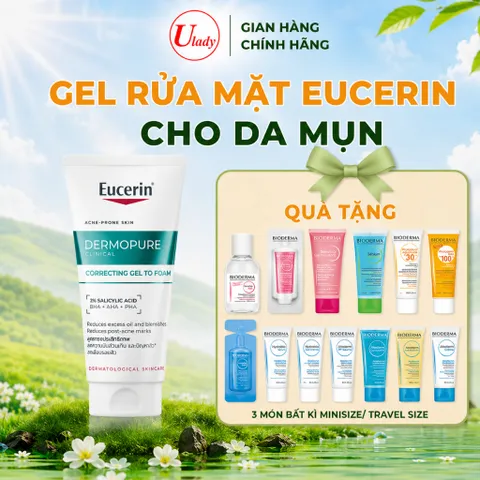 [Eucerin] Gel Rửa Mặt Cho Da Mụn - Dermopure Clinical Correcting Gel To Foam