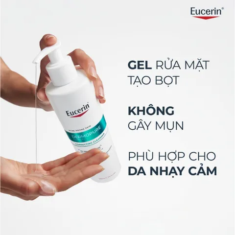 [Eucerin] Gel Rửa Mặt Cho Da Mụn - Dermopure Clinical Correcting Gel To Foam
