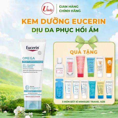 [Eucerin] [Kèm Quà Tặng] Kem Dưỡng Giúp Phục Hồi & Tái Tạo Da 50ml - Omega Ato-Calming Face Cream