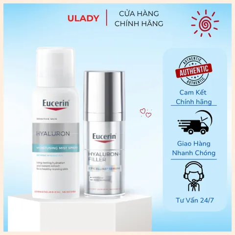 [Eucerin] Combo Tinh chất giảm dấu hiệu lão hóa 30ml + Xịt dưỡng ẩm & giảm nếp nhăn 150ml