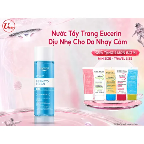 [Eucerin] [Kèm Quà Tặng] Nước Tẩy Trang Dịu Nhẹ Cho Da Nhạy Cảm - DermatoCLEAN Micellar Water 3 In 1