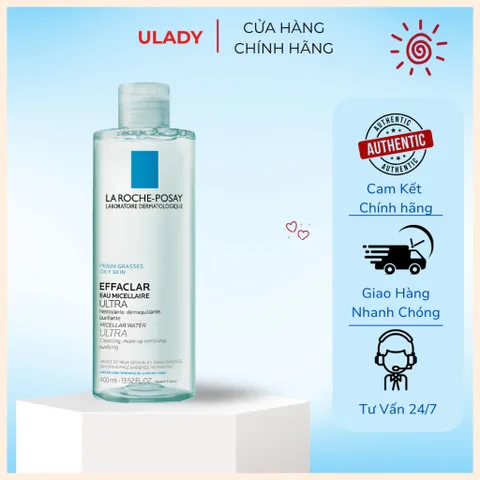 [La Roche-Posay] Nước Tẩy Trang Cho Da Dầu, Nhạy Cảm 400ml - Effaclar Micellar Water Ultra Oily Skin