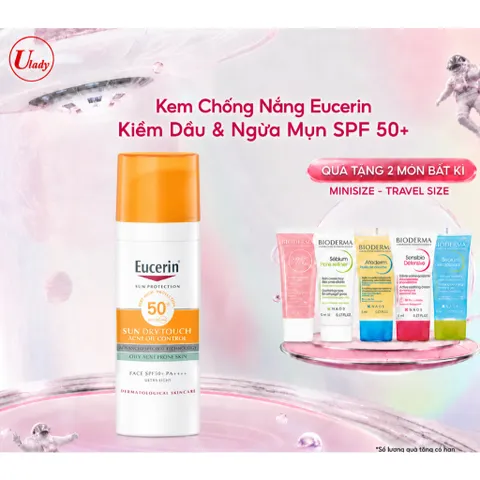 [Eucerin][Kèm Quà Tặng] Kem Chống Nắng Kiềm Dầu & Ngừa Mụn - Sun Dry Touch Acne Oil Control SPF 50+