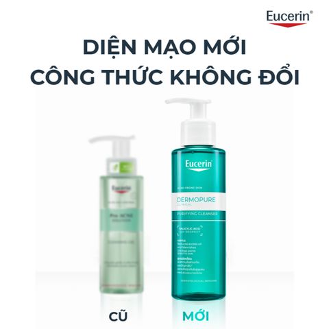 [Eucerin] [Kèm Quà Tặng] Gel Rửa Mặt  Cho Da Nhờn Mụn - Dermopure Clinical Purifying Cleanser