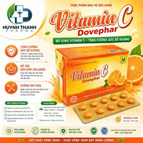VITAMIN C Dovephar - HỘP 100 VIÊN NÉN