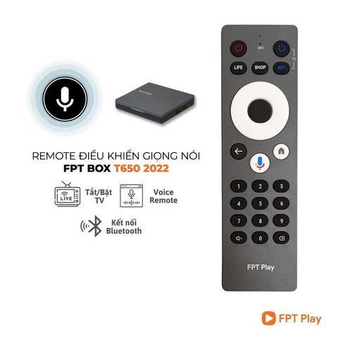 Điều khiển đầu thu FPT Playbox 650 kèm gọng nói -hàng chính hãng -Bh 3 tháng lỗi đổi mới