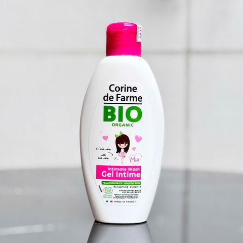 Gel Vệ Sinh Bé Gái Corine de Farme BIO Organic 125 ml Dịu Nhẹ Không Hương Liệu Cho Bé Từ 2 Tuổi Pháp