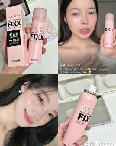 Xịt khóa nền SO Natural All Day Tight Make Up Setting Fixx 75ml giữ lớp nền bền màu 💸