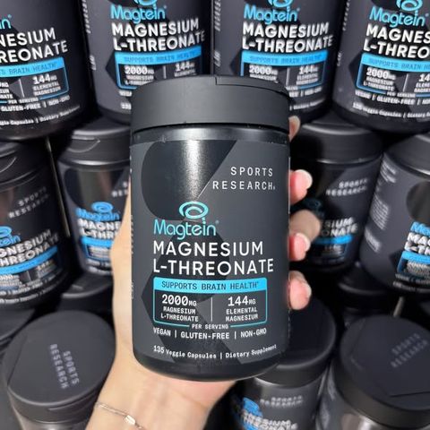 Viên uống hỗ trợ não bộ Sports Research Magtein Magnesium L-Threonate loại 135 viên