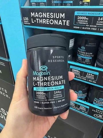 Viên uống hỗ trợ não bộ Sports Research Magtein Magnesium L-Threonate loại 135 viên