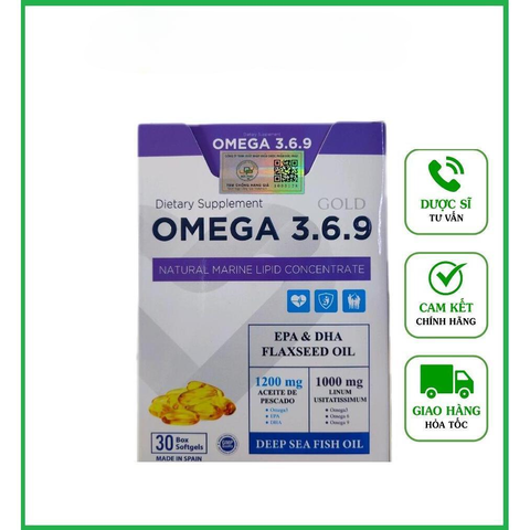 Viên uống Omega 3.6.9 Gold Nhập khẩu Tây Ban Nha | Hộp 30 viên