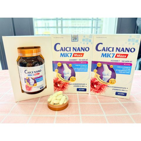 CANXI NANO MK7 MAXX - Bổ sung canxi và vitamin D3, giảm nguy cơ thiếu hụt canxi. Dạng lọ 30 viên