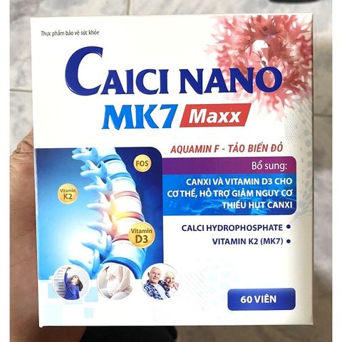 VIÊN UỐNG Calcium Calci Nano Mk7 Maxx Tảo biển đỏ chống còi xương loãng xương, cho xương và răng chắc khỏe