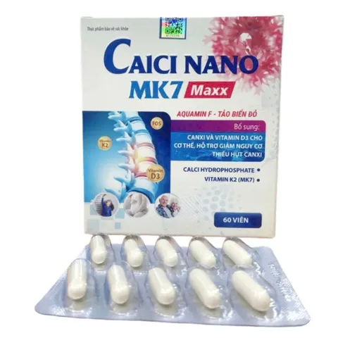 VIÊN UỐNG Calcium Calci Nano Mk7 Maxx Tảo biển đỏ chống còi xương loãng xương, cho xương và răng chắc khỏe