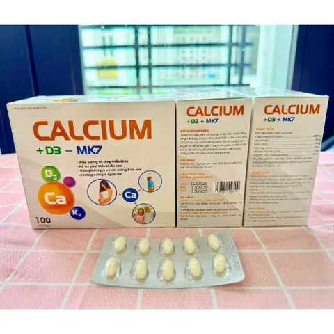 CALCIUM D3-MK7 - Bổ sung Calci cho trẻ nhỏ, người lớn - hộp 100 viên