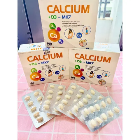 CALCIUM D3-MK7 - Bổ sung Calci cho trẻ nhỏ, người lớn - hộp 100 viên