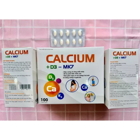 CALCIUM D3-MK7 - Bổ sung Calci cho trẻ nhỏ, người lớn - hộp 100 viên