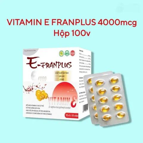 Viên Uống Vitamin E 4000mcg (Hộp 100 Viên) Dạng Vỉ - Hỗ trợ làm đẹp