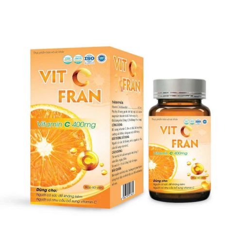 Vitamin C VIT C FRAN 400mg hỗ trợ làm đẹp da, tăng cường sức đề kháng (hộp 60 viên)