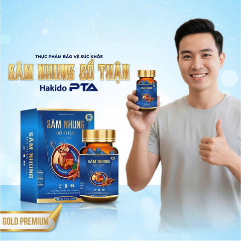 Sâm Nhung Bổ Thận Hakido-PTA - Hỗ trợ tăng cường sức khoẻ, Bổ thận td, Mạnh gân cốt Hộp 30 viên