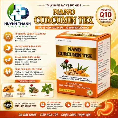 Viên Uống Hỗ Trợ Dạ Dày NANO CURCUMIN TEX - Hộp 30 viên