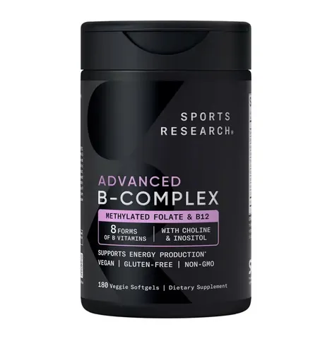 Sports Research Advanced B Complex - Giảm cảm giác mệt mỏi do thiếu vitamin hỗ trợ hệ thần kinh và não bộ sản xuất Mỹ