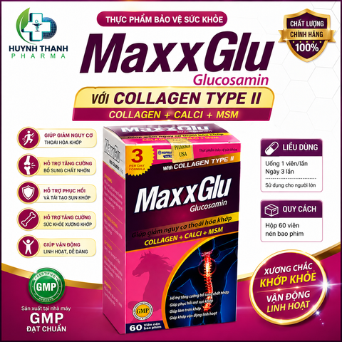 Viên Uống Hỗ Trợ Xương Khớp MaxxGlu Glucosamin - Hộp 60 viên