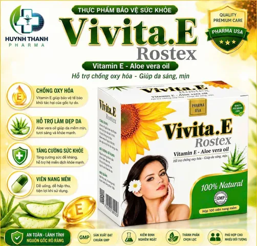 VIÊN UỐNG ĐẸP DA VIVITA.E ROSTEX - HỘP 100 VIÊN