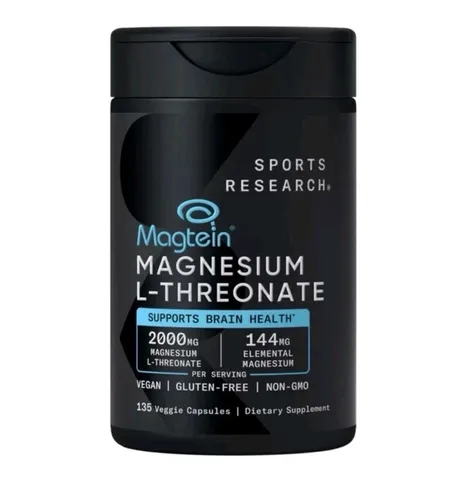 Magnesium L-Threonate Sports Research - Giúp thư giãn cơ bắp ngăn việc căng cơ chuột rút cải thiện trí nhớ sản xuất Mỹ