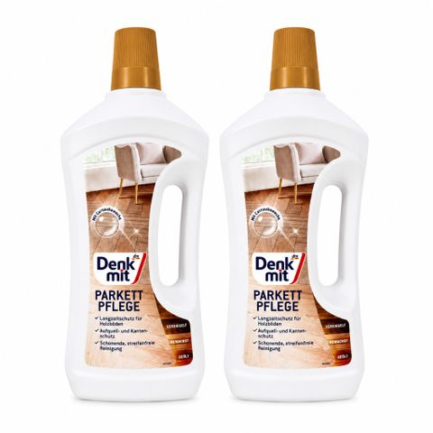 Nước lau sàn gỗ Denkmit 1L Parkettpflege Đức làm sạch chăm sóc sàn gỗ sáng bóng bền lâu