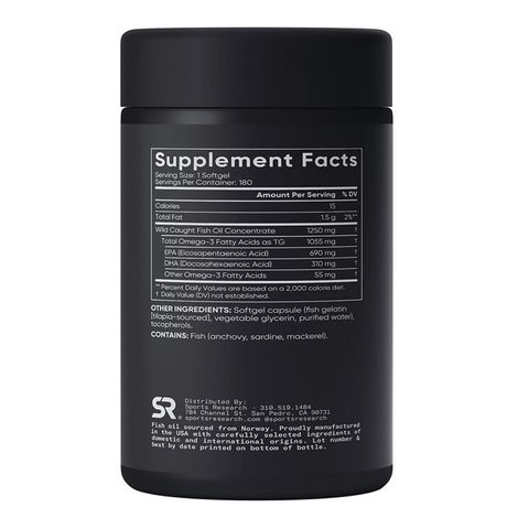 Viên Uống Bổ Sung Omega - 3 Sport Research - Tăng cường sức khỏe tim mạch cải thiện trí nhớ sản xuất tại Mỹ