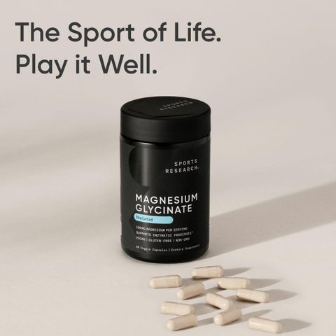 Viên Uống Magnesium Glycinate Sports Research - Hỗ trợ hệ thần kinh cải thiện trí nhớ gảm căng thẳng sản xuất Mỹ