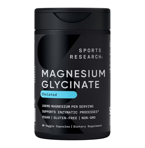 Viên Uống Magnesium Glycinate Sports Research - Hỗ trợ hệ thần kinh cải thiện trí nhớ gảm căng thẳng sản xuất Mỹ
